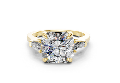 Isla Diamond Three Stone Radiant Square Cut 1.8mm Engagement Ring