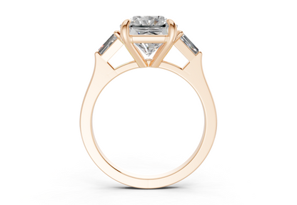 Isla Diamond Three Stone Radiant Square Cut 1.8mm Engagement Ring