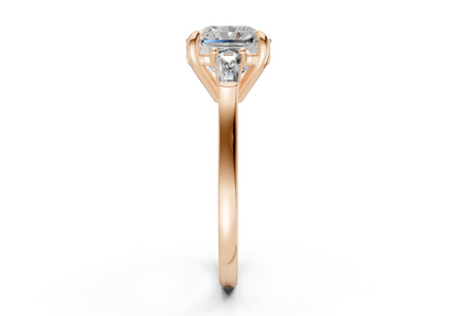 Isla Diamond Three Stone Radiant Square Cut 1.8mm Engagement Ring