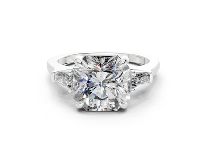 Isla Diamond Three Stone Radiant Square Cut 1.8mm Engagement Ring