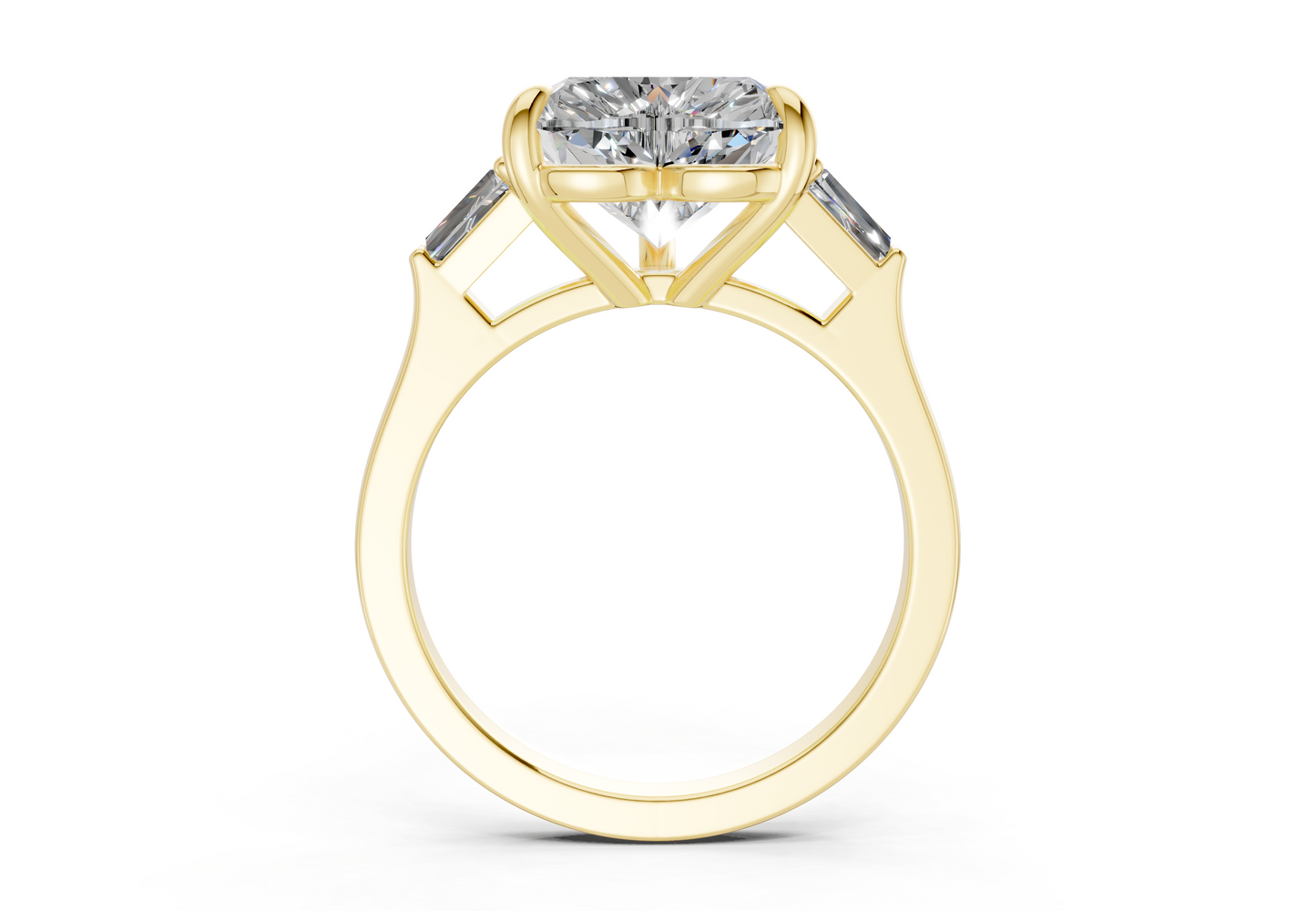 Isla Diamond Three Stone Heart Cut 1.8mm Engagement Ring