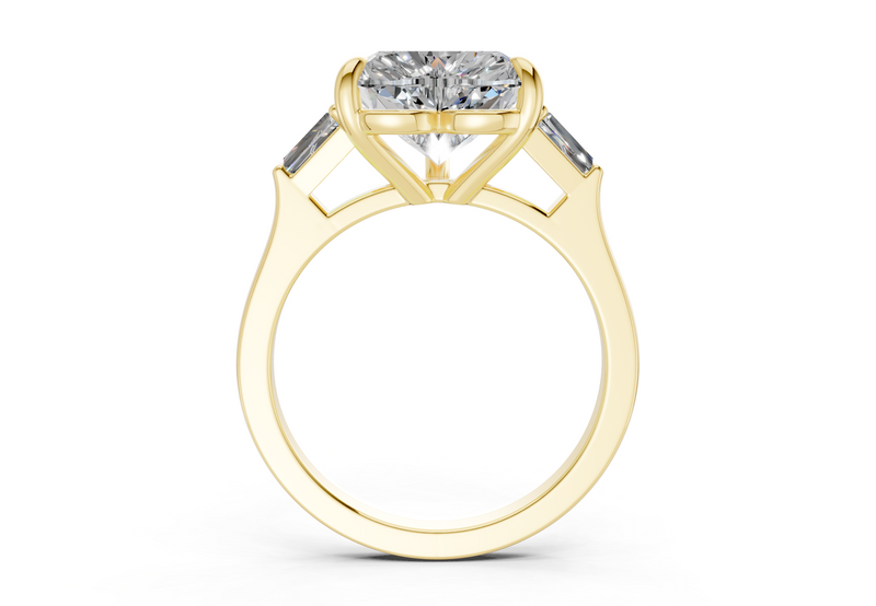 Isla Diamond Three Stone Heart Cut 1.8mm Engagement Ring