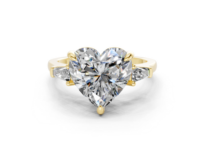 Isla Diamond Three Stone Heart Cut 1.8mm Engagement Ring