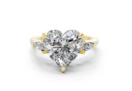 Isla Diamond Three Stone Heart Cut 1.8mm Engagement Ring