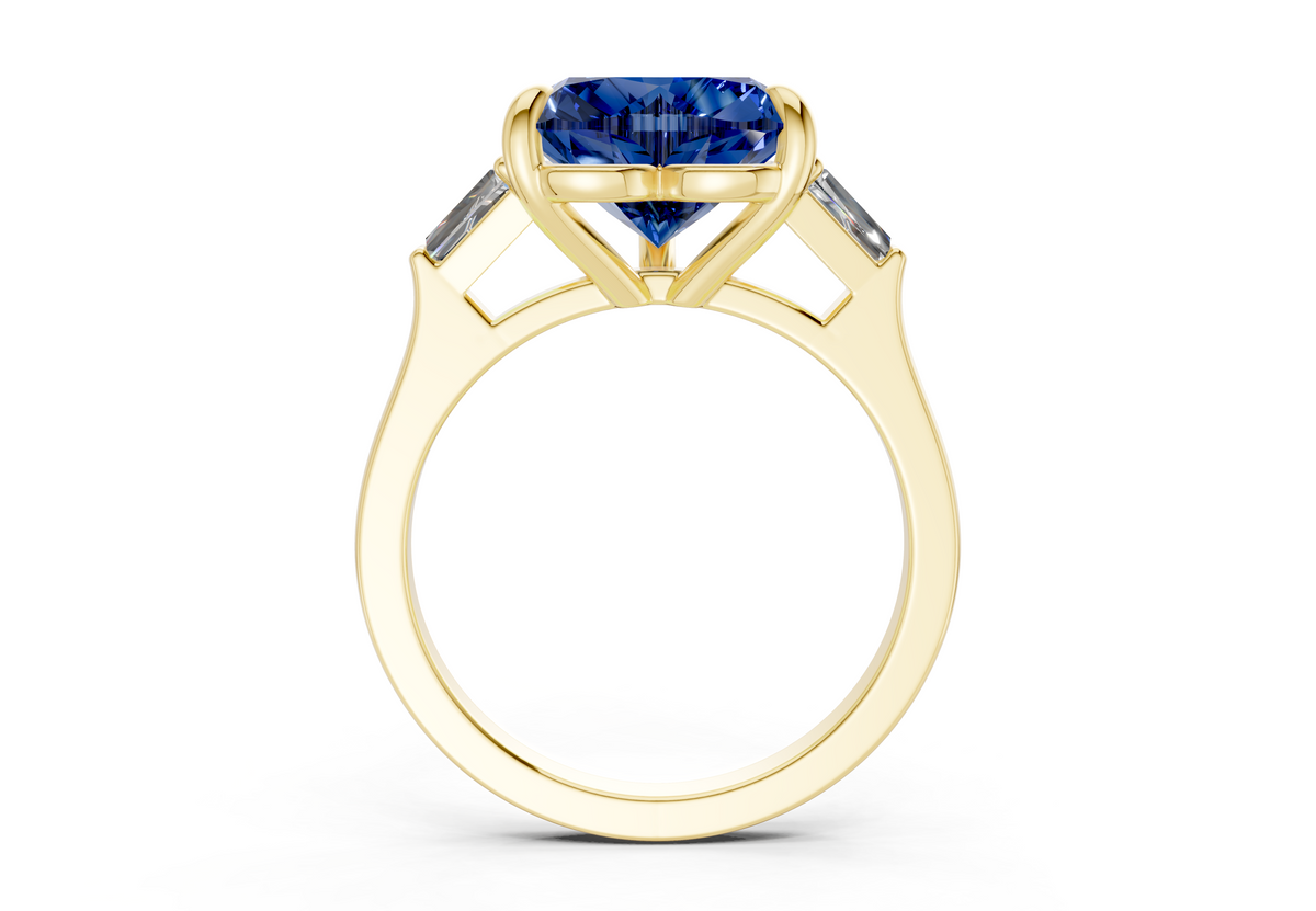Isla Sapphire Gemstone Three Stone Heart Cut 1.8mm Engagement Ring