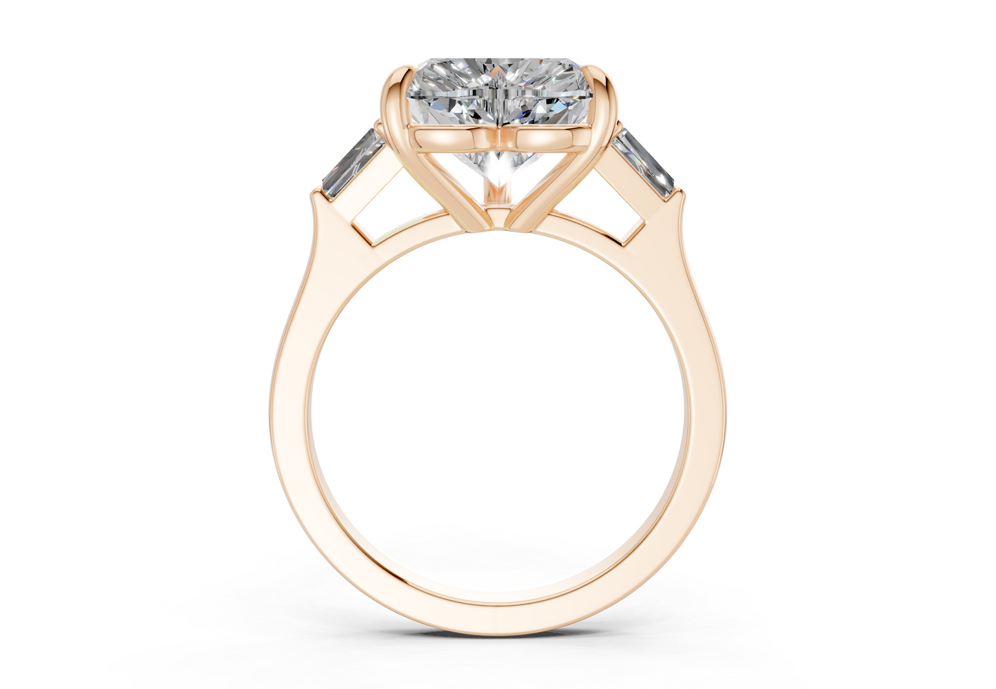 Isla Diamond Three Stone Heart Cut 1.8mm Engagement Ring
