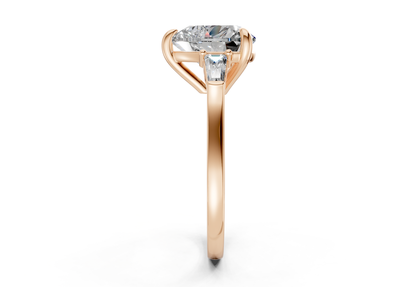 Isla Diamond Three Stone Heart Cut 1.8mm Engagement Ring
