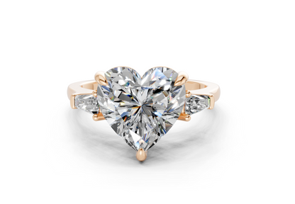 Isla Diamond Three Stone Heart Cut 1.8mm Engagement Ring