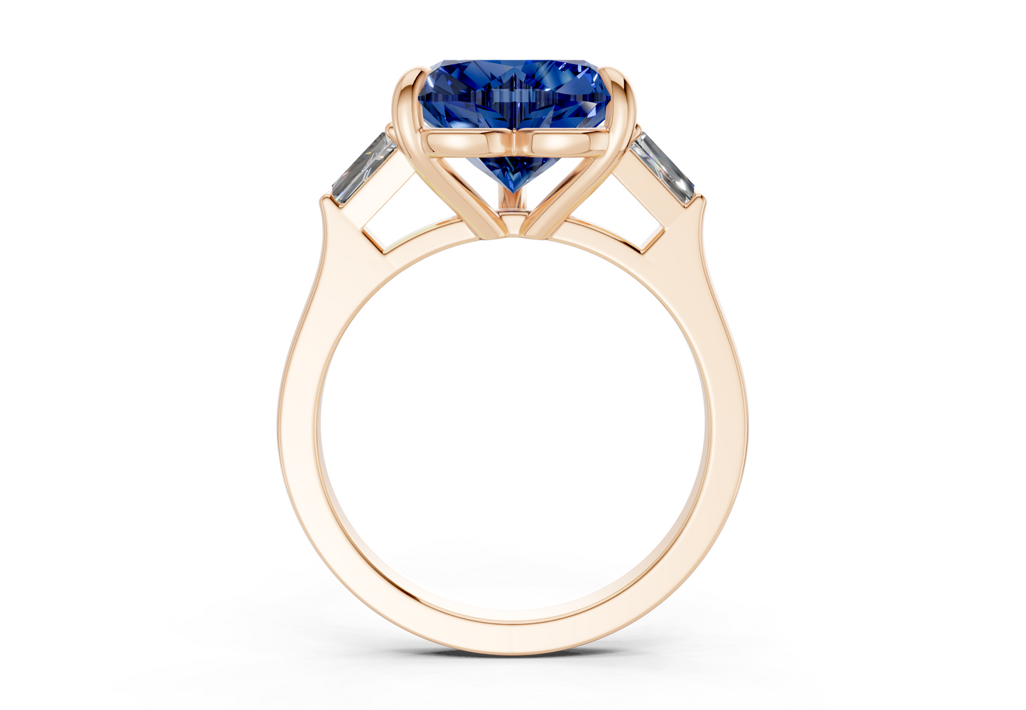 Isla Sapphire Gemstone Three Stone Heart Cut 1.8mm Engagement Ring
