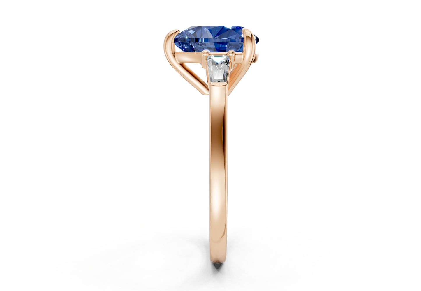 Isla Sapphire Gemstone Three Stone Heart Cut 1.8mm Engagement Ring