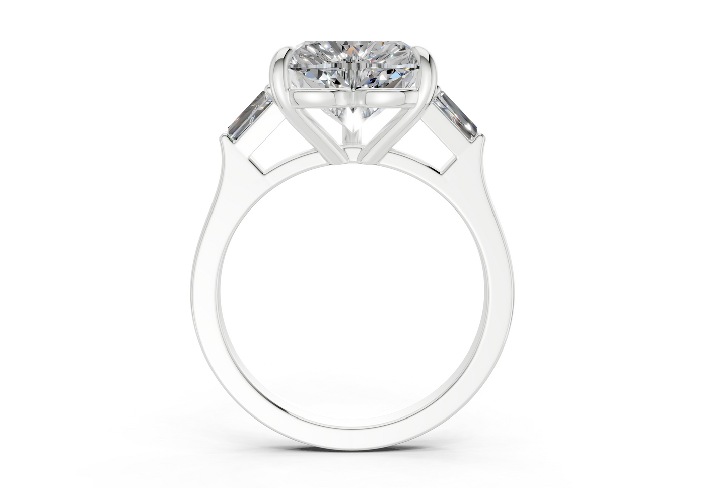Isla Diamond Three Stone Heart Cut 1.8mm Engagement Ring