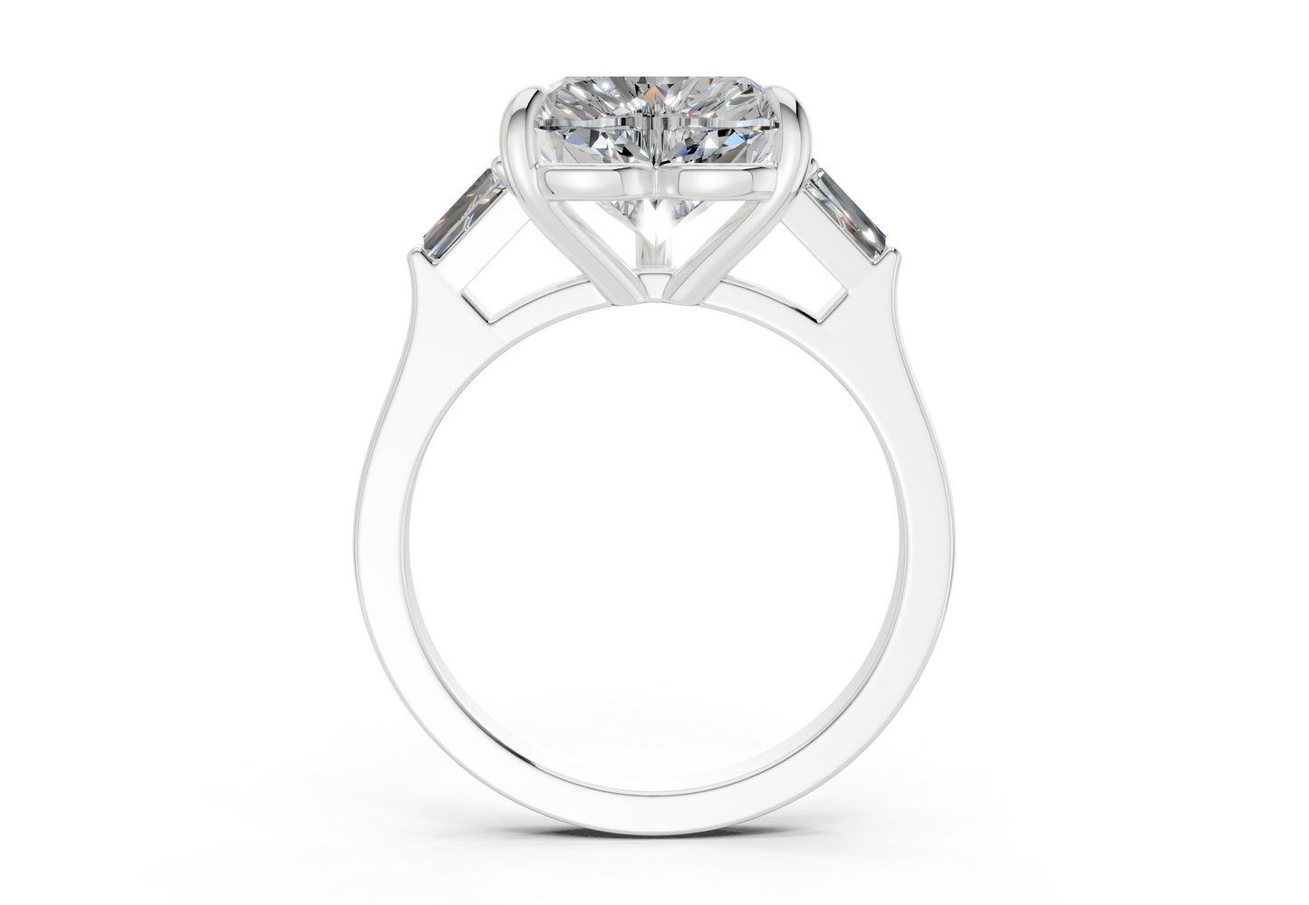 Isla Diamond Three Stone Heart Cut 1.8mm Engagement Ring