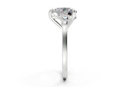 Isla Diamond Three Stone Heart Cut 1.8mm Engagement Ring
