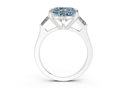 Isla Blue Diamond Three Stone Heart Cut 1.8mm Engagement Ring
