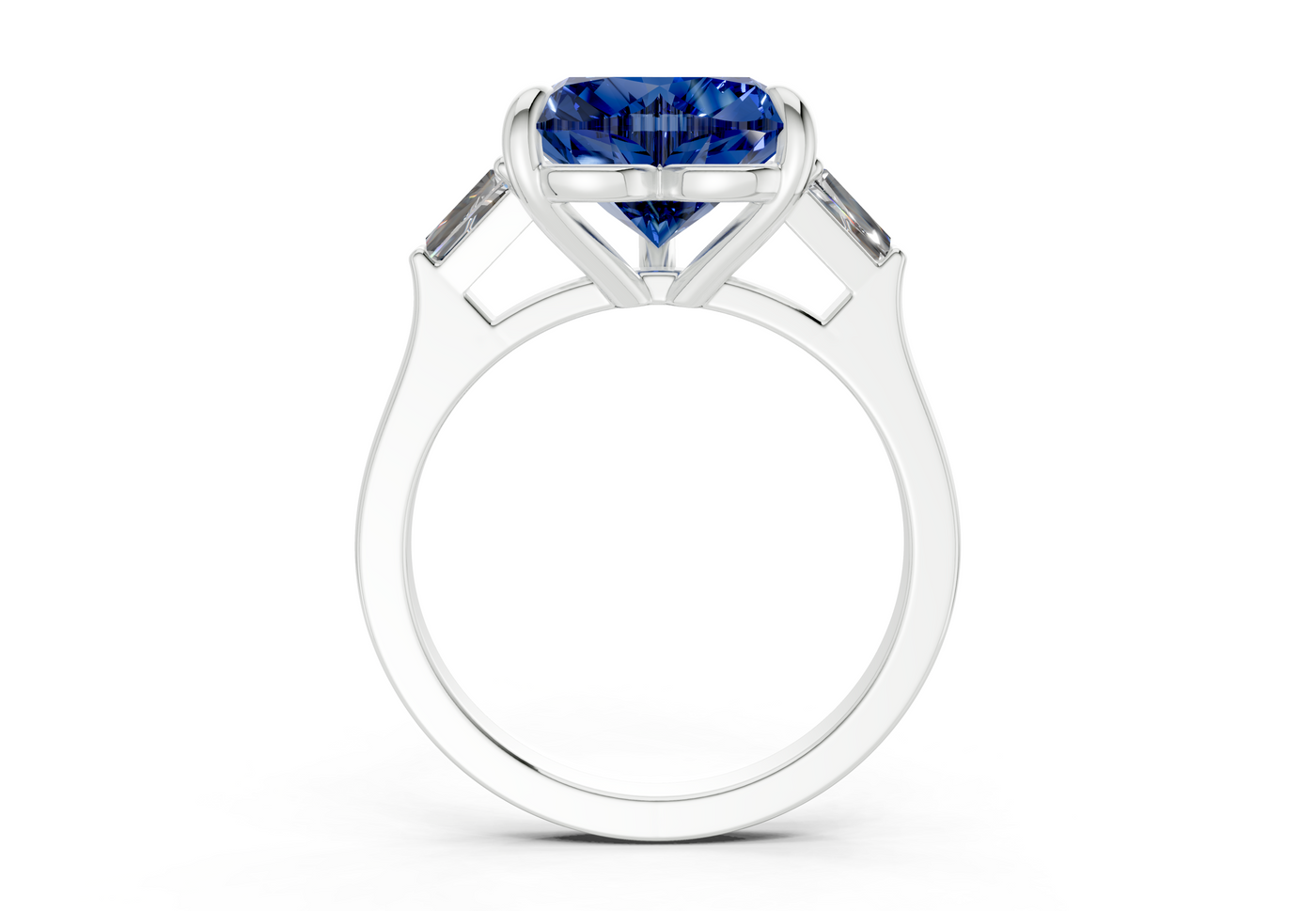 Isla Sapphire Gemstone Three Stone Heart Cut 1.8mm Engagement Ring