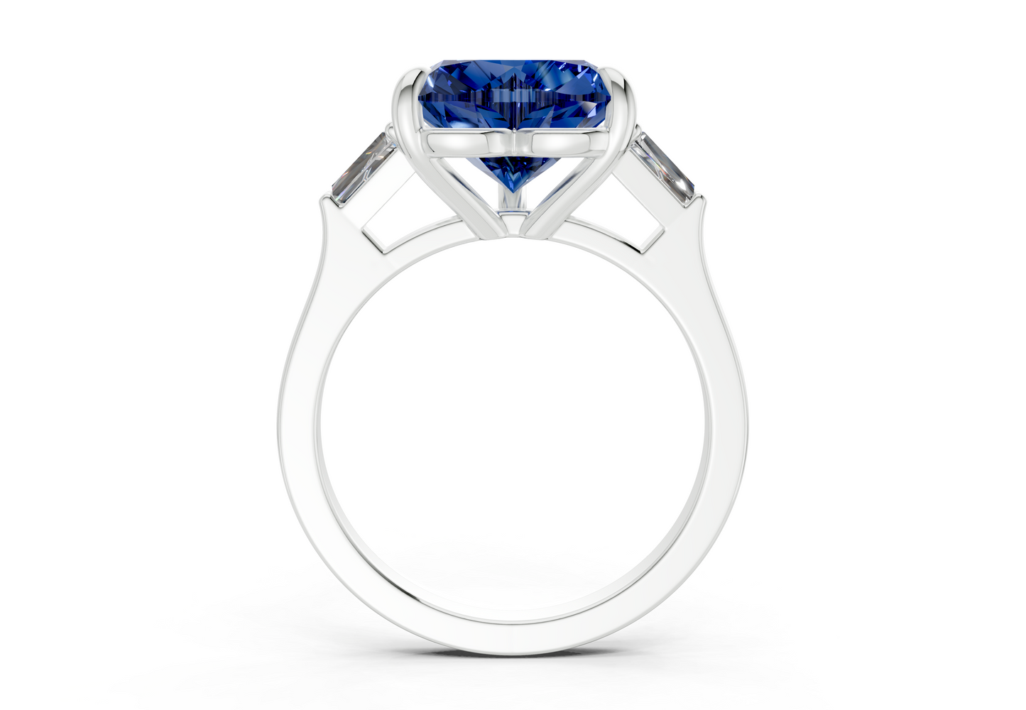 Isla Sapphire Gemstone Three Stone Heart Cut 1.8mm Engagement Ring
