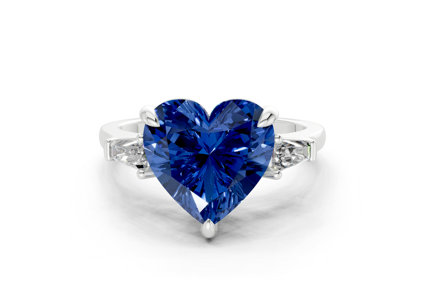 Isla Sapphire Gemstone Three Stone Heart Cut 1.8mm Engagement Ring