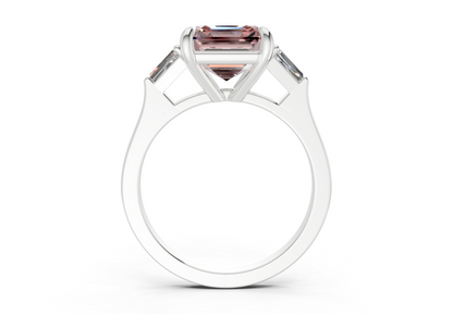 Isla Pink Diamond Three Stone Asscher Cut 1.8mm Engagement Ring