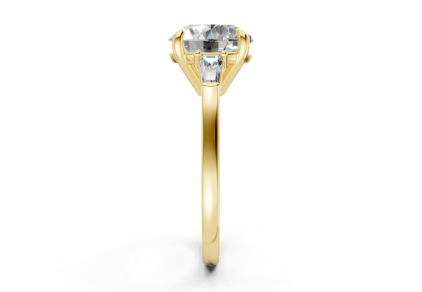 Isla Diamond Three Stone Round Cut 1.8mm Engagement Ring