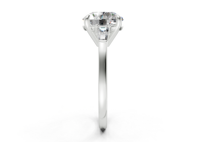 Isla Diamond Three Stone Round Cut 1.8mm Engagement Ring