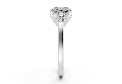 Isla Diamond Three Stone Cushion Square Cut 1.8mm Engagement Ring