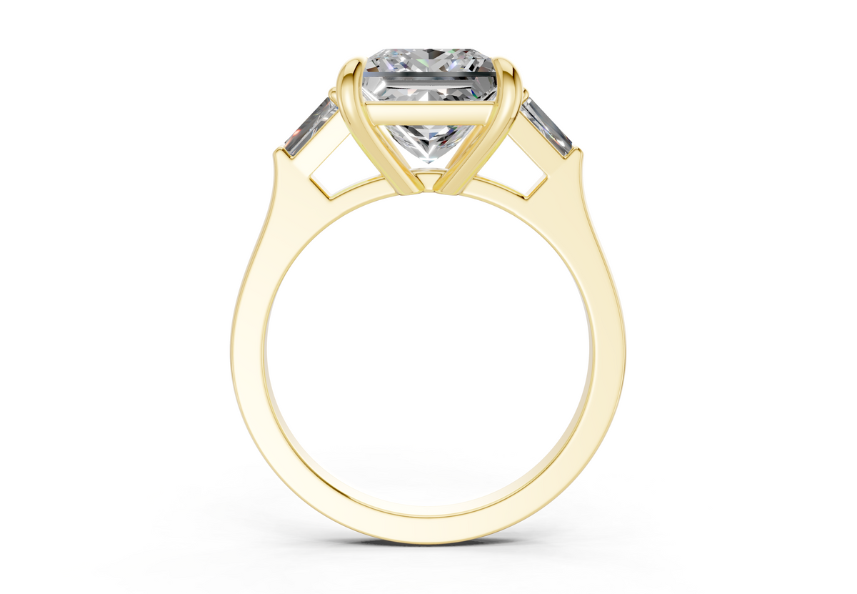 Isla Diamond Three Stone Princess Cut 1.8mm Engagement Ring