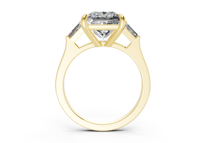 Isla Diamond Three Stone Princess Cut 1.8mm Engagement Ring