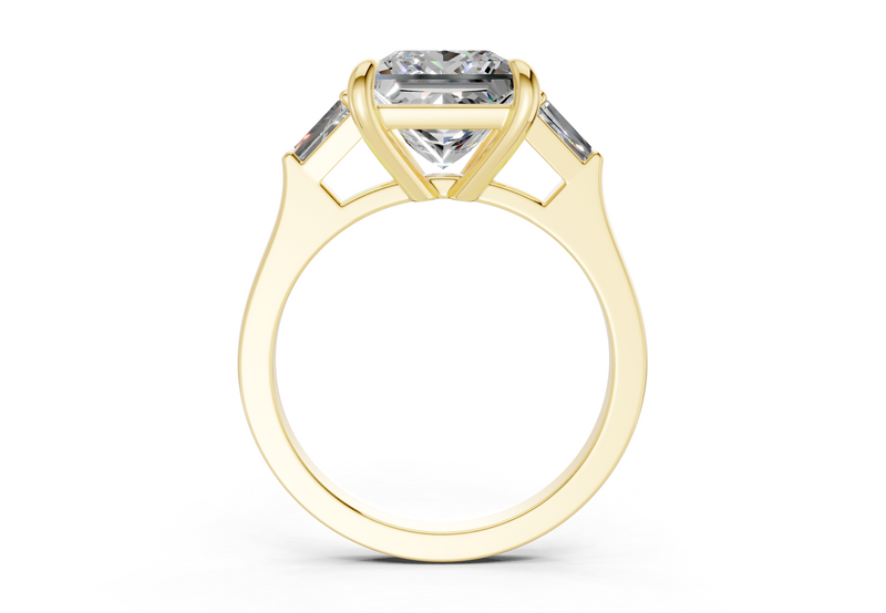 Isla Diamond Three Stone Princess Cut 1.8mm Engagement Ring