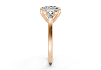 Isla Diamond Three Stone Princess Cut 1.8mm Engagement Ring