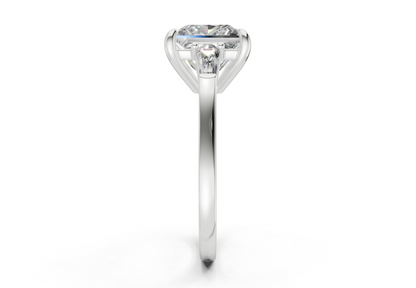 Isla Diamond Three Stone Princess Cut 1.8mm Engagement Ring