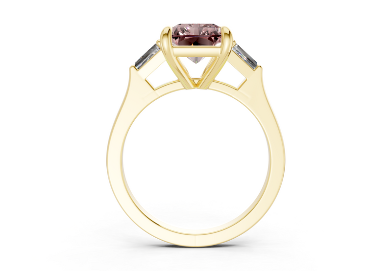 Isla Pink Diamond Three Stone Radiant Cut 1.8mm Engagement Ring