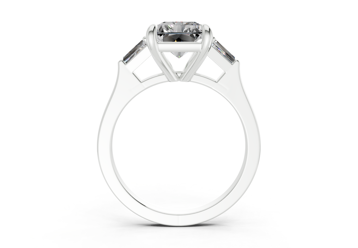 Isla Diamond Three Stone Radiant Cut 1.8mm Engagement Ring