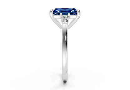 Isla Sapphire Gemstone Three Stone Radiant Cut 1.8mm Engagement Ring