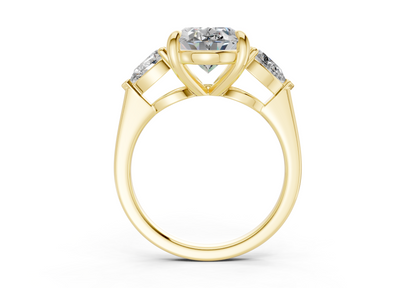 Vine Diamond Three Stone Oval Cut 1.8mm Engagement Ring