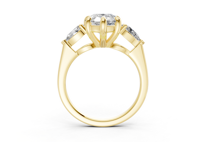 Vine Diamond Three Stone Pear Cut 1.8mm Engagement Ring