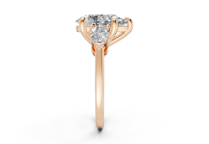 Vine Diamond Three Stone Pear Cut 1.8mm Engagement Ring