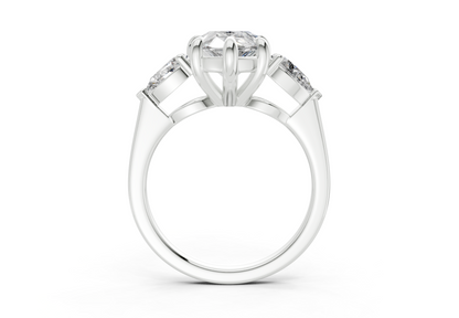 Vine Diamond Three Stone Pear Cut 1.8mm Engagement Ring