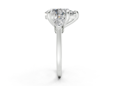 Vine Diamond Three Stone Pear Cut 1.8mm Engagement Ring