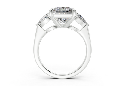 Vine Diamond Three Stone Princess Cut 1.8mm Engagement Ring
