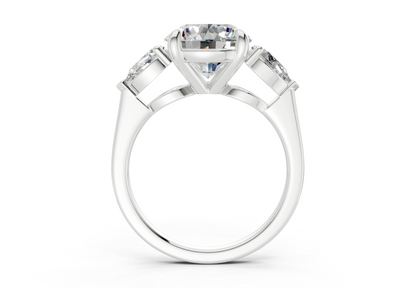 Vine Diamond Three Stone Round Cut 1.8mm Engagement Ring