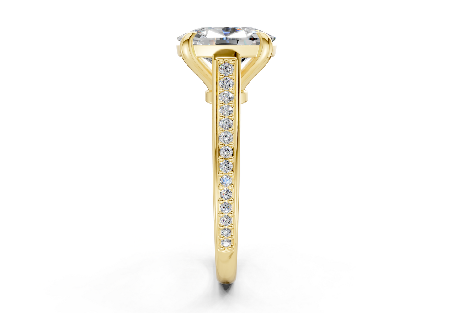 Adeline Diamond Pave Elongated Cushion Cut 2mm Engagement Ring