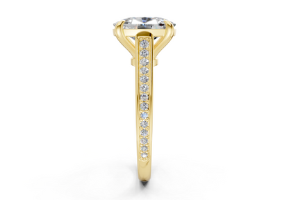 Adeline Diamond Pave Elongated Cushion Cut 2mm Engagement Ring