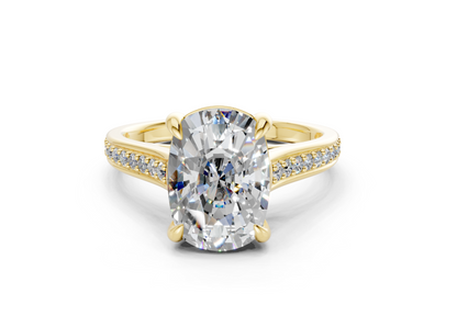 Adeline Diamond Pave Elongated Cushion Cut 2mm Engagement Ring