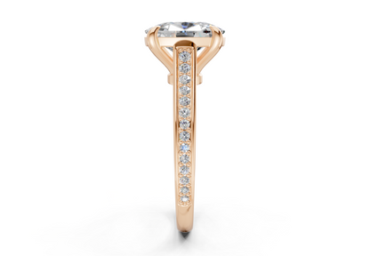 Adeline Diamond Pave Elongated Cushion Cut 2mm Engagement Ring