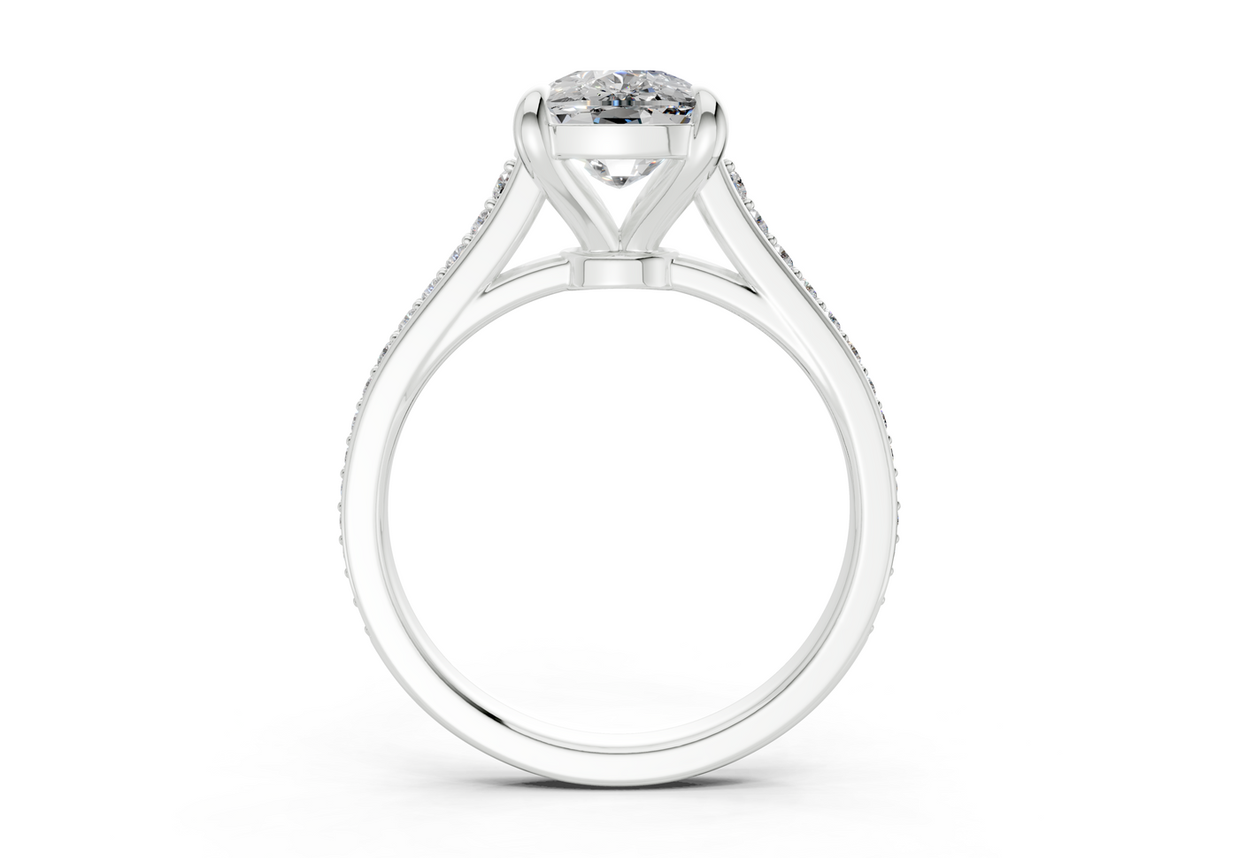 Adeline Diamond Pave Elongated Cushion Cut 2mm Engagement Ring