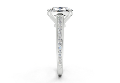 Adeline Diamond Pave Elongated Cushion Cut 2mm Engagement Ring