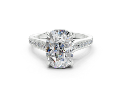 Adeline Diamond Pave Elongated Cushion Cut 2mm Engagement Ring