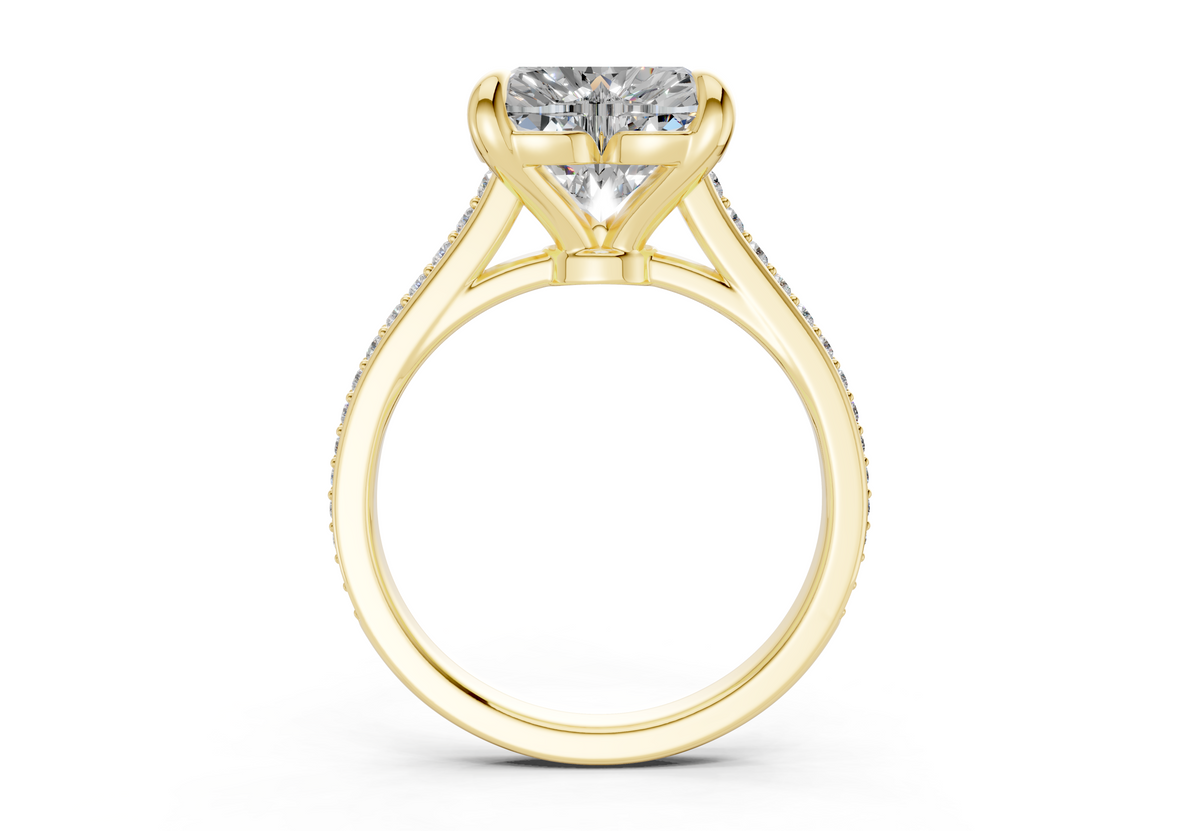 Adeline Diamond Pave Heart Cut 2mm Engagement Ring