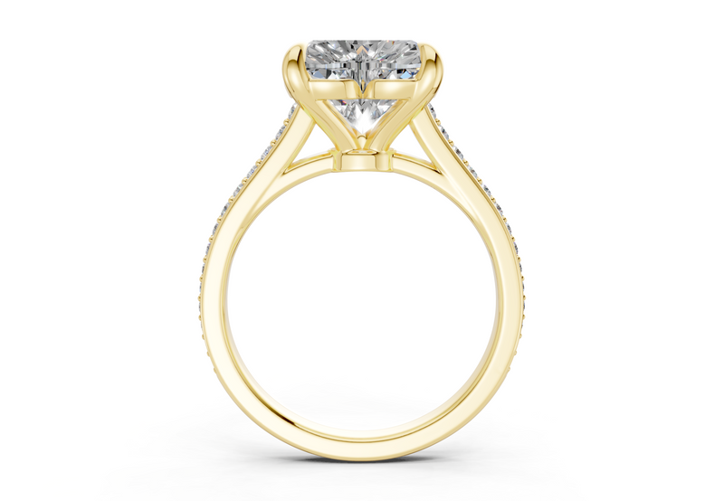 Adeline Diamond Pave Heart Cut 2mm Engagement Ring