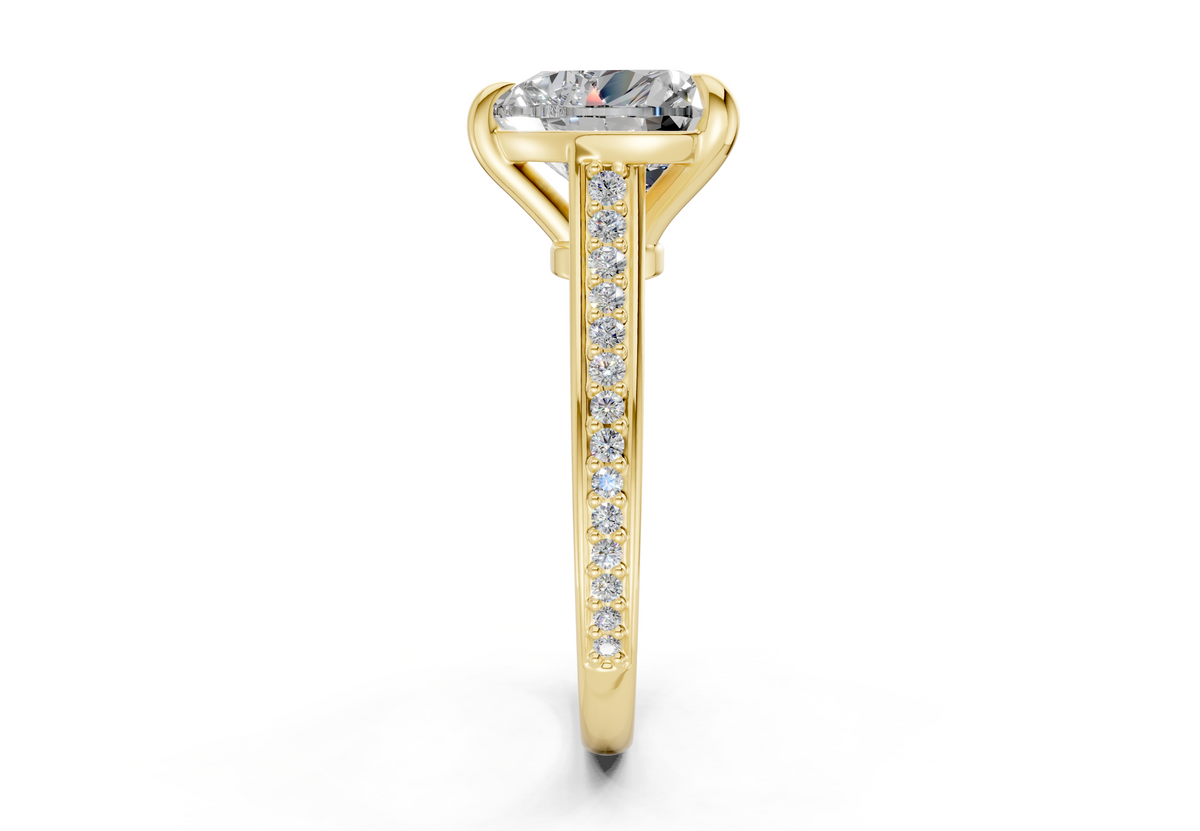 Adeline Diamond Pave Heart Cut 2mm Engagement Ring
